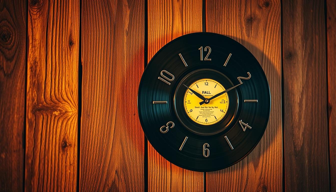diy-geschenke für männer vintage wanduhr schallplatte