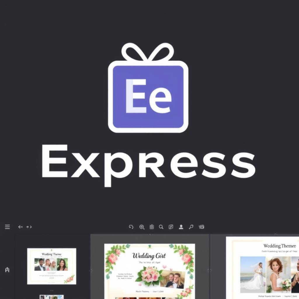Adobe Express Logo und Benutzeroberfläche für Geldgeschenk Hochzeit Vorlagen