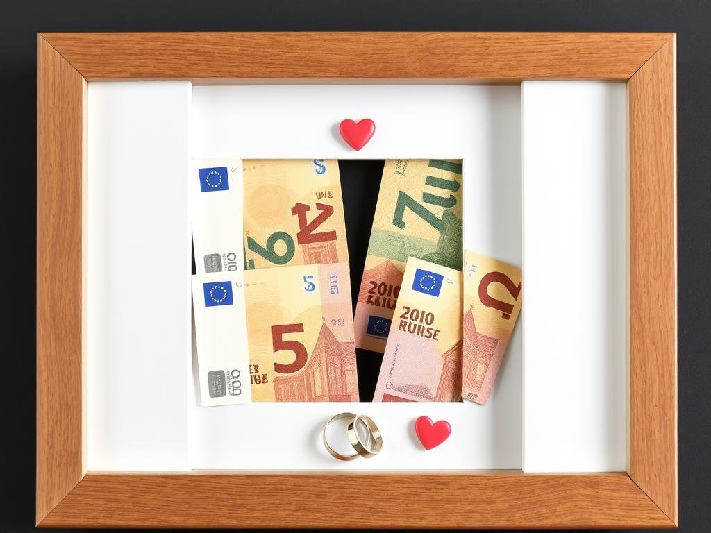 Bilderrahmen-Collage als kreatives Geldgeschenk Hochzeit Bilderrahmen-Collage als kreatives Geldgeschenk Hochzeit
