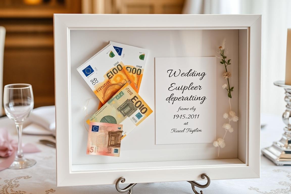 Bilderrahmen mit Geldscheinen als Verpackung Geldgeschenk Hochzeit Bilderrahmen mit Geldscheinen als Verpackung Geldgeschenk Hochzeit