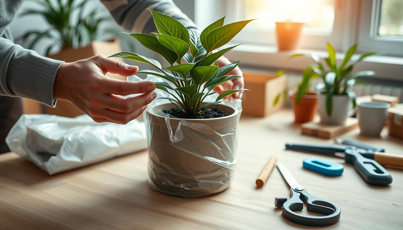 Blumentopf verpacken Schritt-für-Schritt-Anleitung