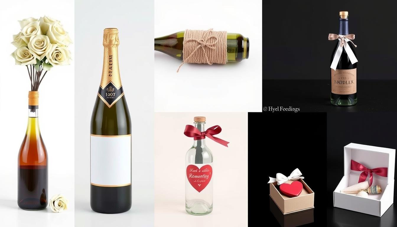 Collage verschiedener Flasche Geldgeschenk Hochzeit Beispiele