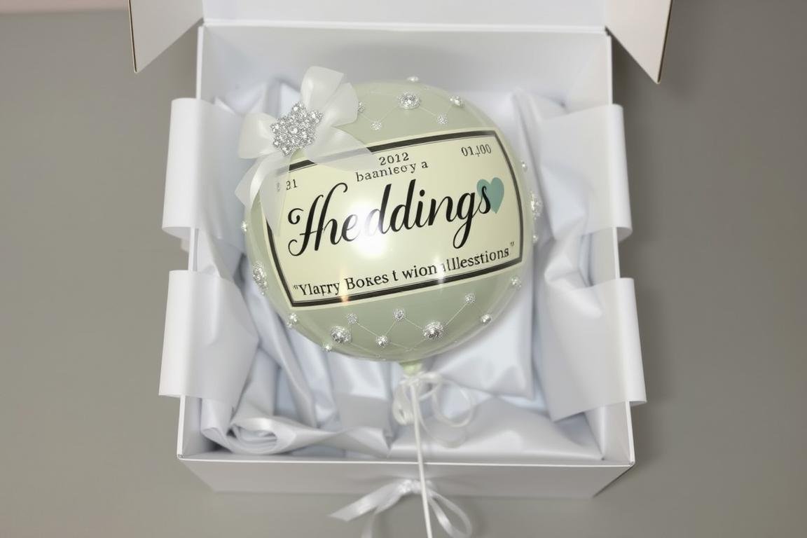 Fertig dekoriertes Geldgeschenk Hochzeit Ballon in Präsentationsbox Fertig dekoriertes Geldgeschenk Hochzeit Ballon in Präsentationsbox