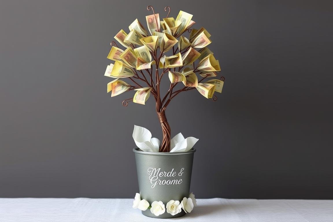 Fertiger Geldbaum mit Euroscheinen als originell geldgeschenk hochzeit Fertiger Geldbaum mit Euroscheinen als originell geldgeschenk hochzeit