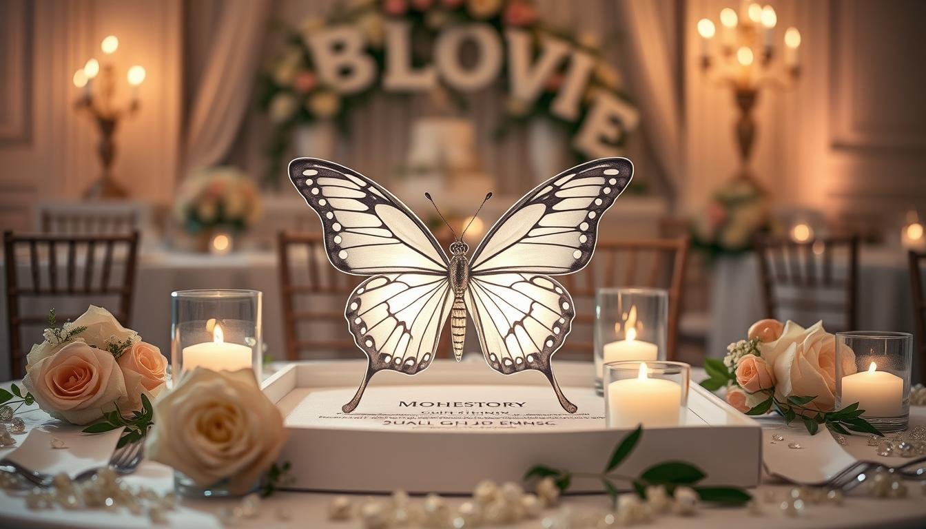 Fertiges Geldgeschenk Hochzeit Schmetterling in eleganter Präsentation Fertiges Geldgeschenk Hochzeit Schmetterling in eleganter Präsentation