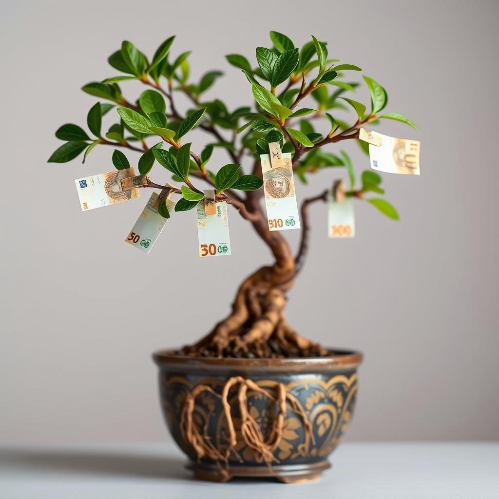 Ficus Ginseng Bonsai als Geldgeschenk Hochzeit Baum