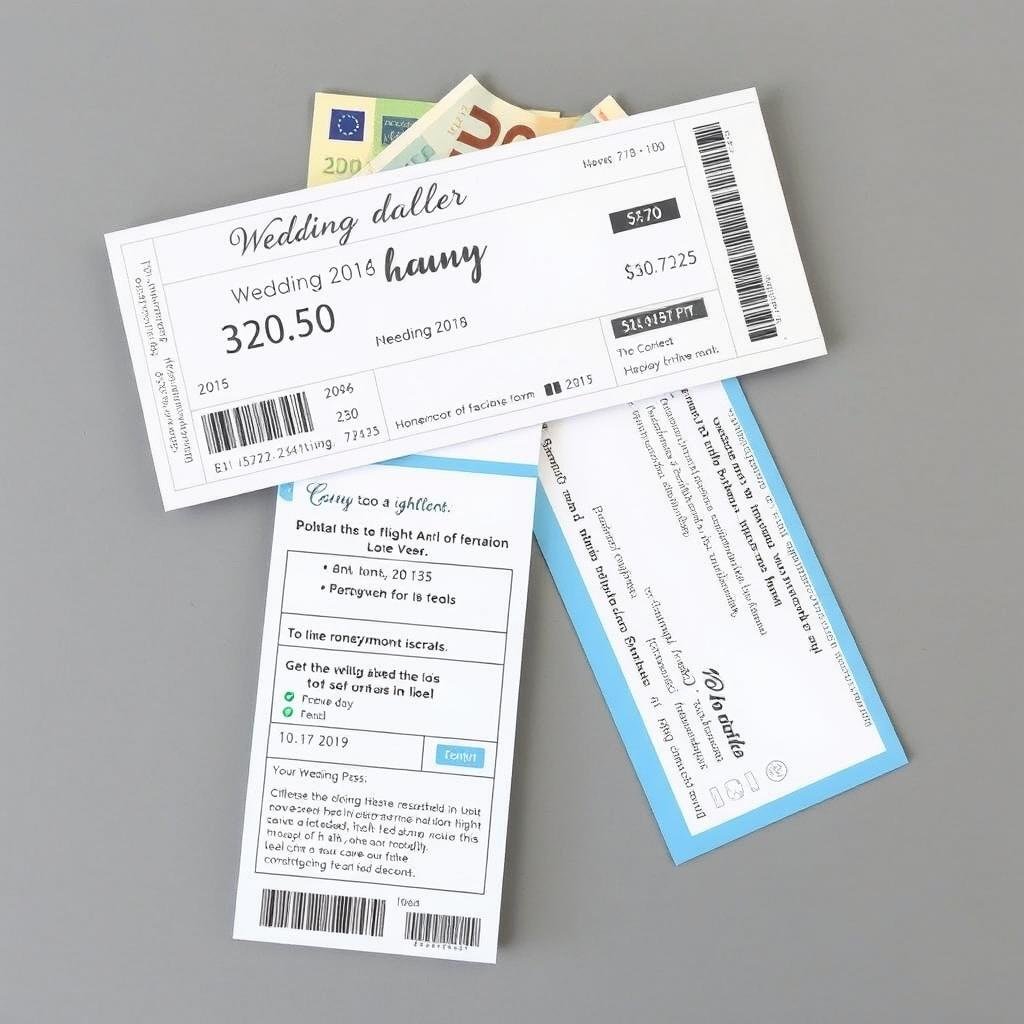 Flugticket-Geldgeschenk für Hochzeitsreise Flugticket-Geldgeschenk für Hochzeitsreise