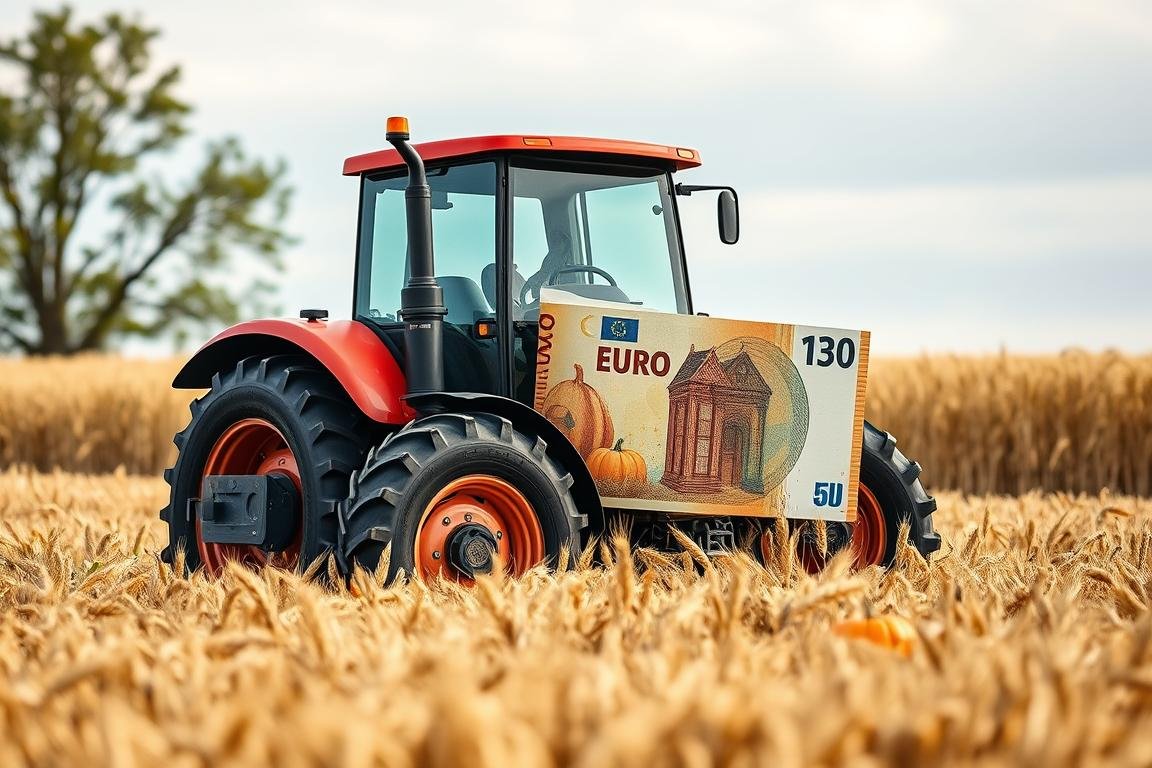 Geldgeschenk Hochzeit Traktor mit saisonalem Ernte-Thema