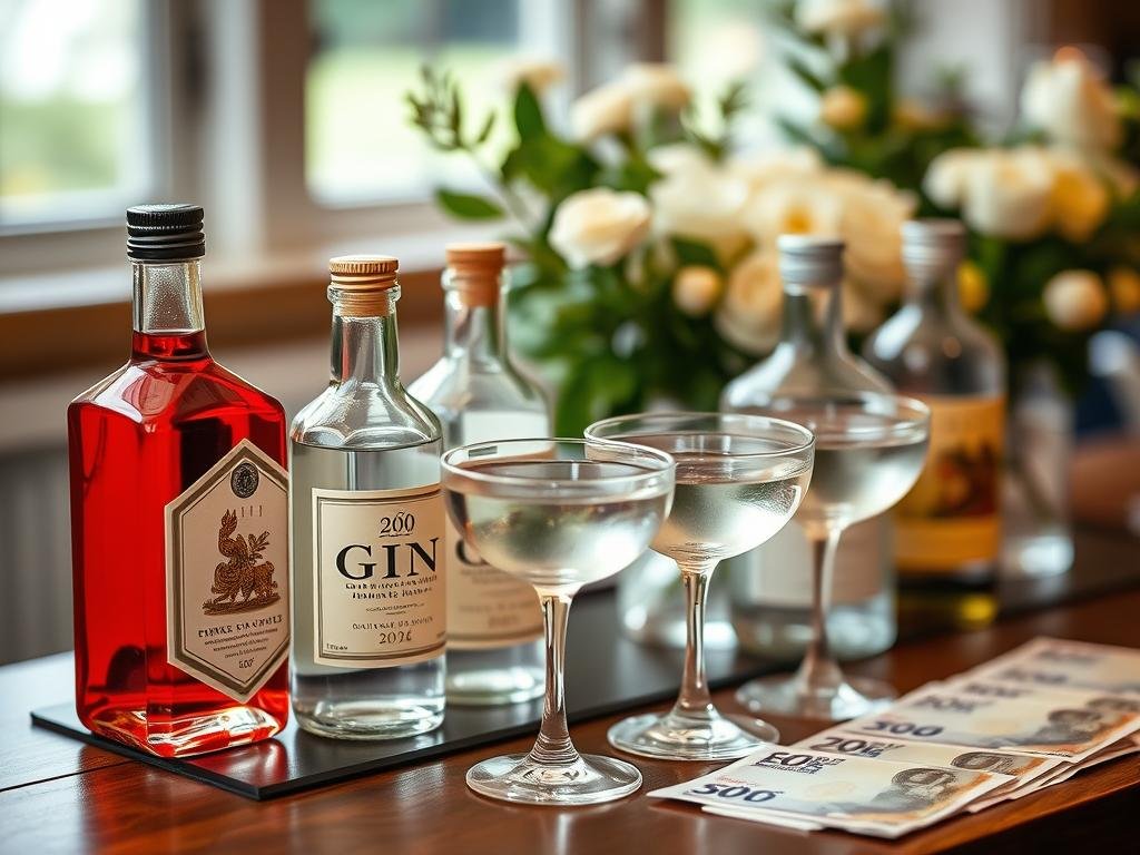 Geldgeschenk als Gin-Tasting-Set mit Geldscheinen