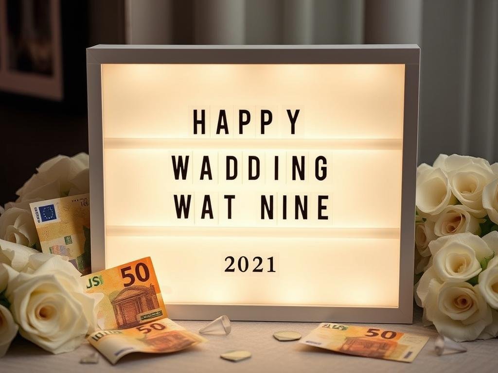 Geldgeschenk als Lightbox mit personalisierten Sprüchen und Geld