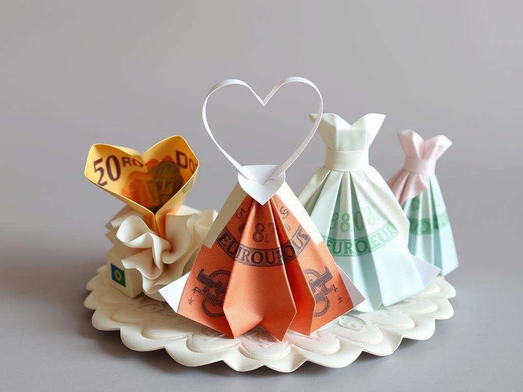 Geldgeschenk als Origami-Kunstwerk gefaltet