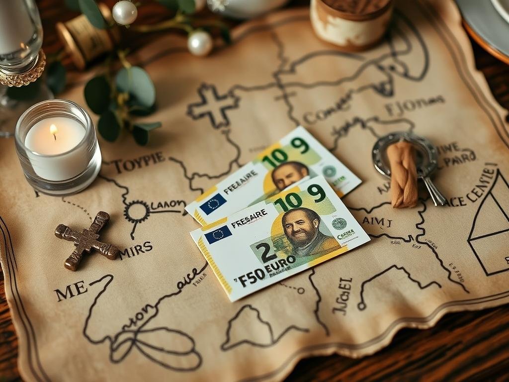 Geldgeschenk als Schatzkarte mit versteckten Hinweisen