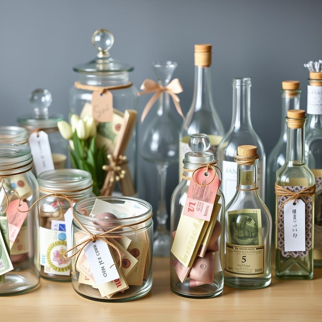 Glasmaterialien für ausgefallene Geldgeschenke zur Hochzeit