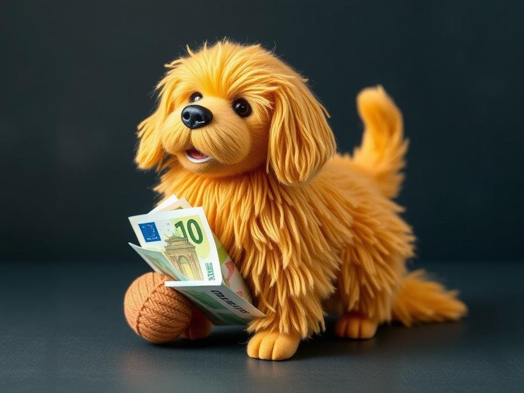 Golden Retriever Geldgeschenk mit warmen Goldtönen und freundlicher Ausstrahlung