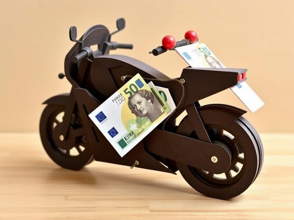 Günstige Variante Geldgeschenk Hochzeit Motorrad