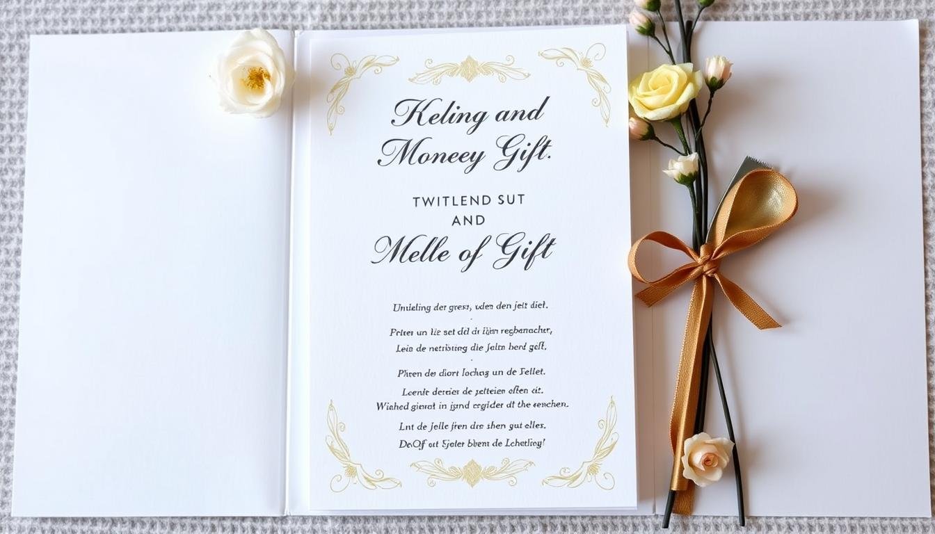 Hochzeitseinladung mit Geldgeschenk Hochzeit Spruch elegant gestaltet
