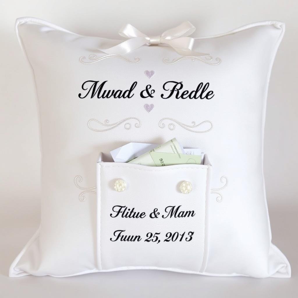 Hochzeitskissen mit Geldtasche als Verpackung Geldgeschenk Hochzeit Hochzeitskissen mit Geldtasche als Verpackung Geldgeschenk Hochzeit