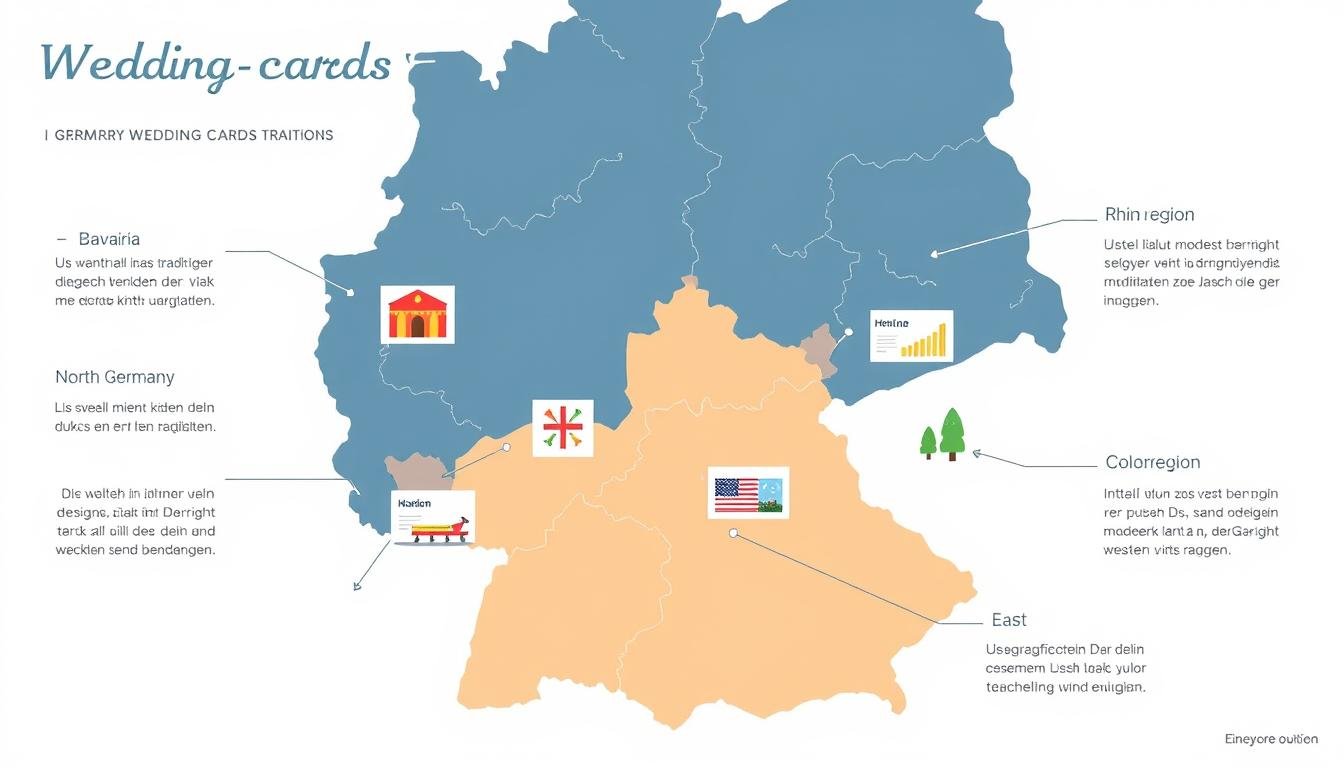 Karte von Deutschland mit regionalen Hochzeitskarten-Traditionen Karte von Deutschland mit regionalen Hochzeitskarten-Traditionen