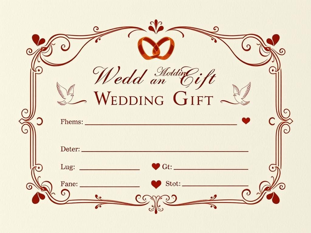 Klassische Geldgeschenk Hochzeit Druckvorlage mit elegantem Design