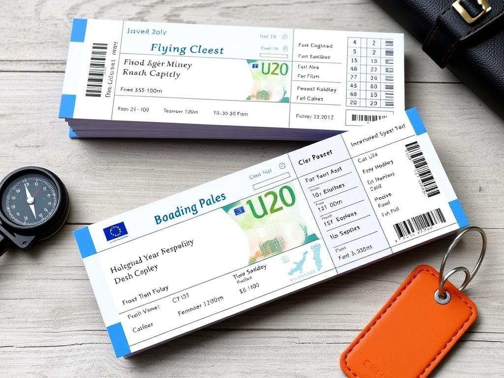Komplettes Set aus Flugticket und Boarding Pass als Geldgeschenk Komplettes Set aus Flugticket und Boarding Pass als Geldgeschenk