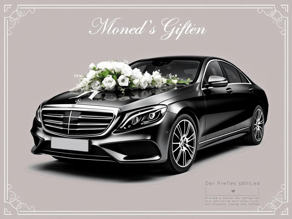 Kostenlose Vorlage: Mercedes Eleganz Geldgeschenk Bild Hochzeit