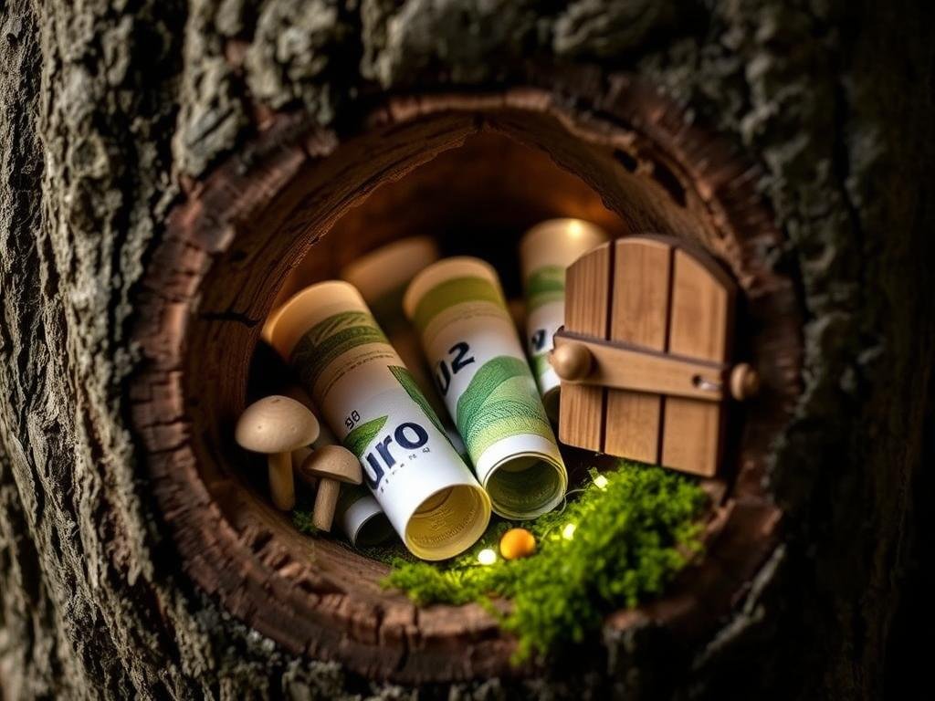 Kreative Höhlungen und Verstecke im Baumstamm für Geldgeschenk Hochzeit Holz Kreative Höhlungen und Verstecke im Baumstamm für Geldgeschenk Hochzeit Holz