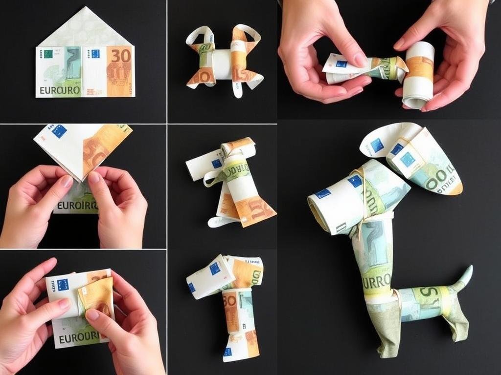 Kreative Integration von Geldscheinen in ein Hunde-Geldgeschenk