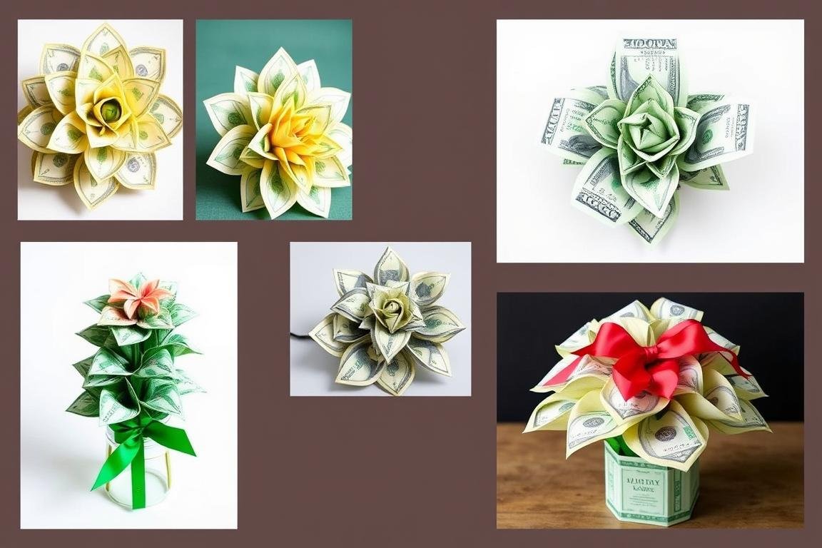 Kreative Präsentationsideen für Geldscheine als Geschenk wie Geldblumen, Geldschein-Origami und thematische Arrangements Kreative Präsentationsideen für Geldscheine als Geschenk wie Geldblumen, Geldschein-Origami und thematische Arrangements