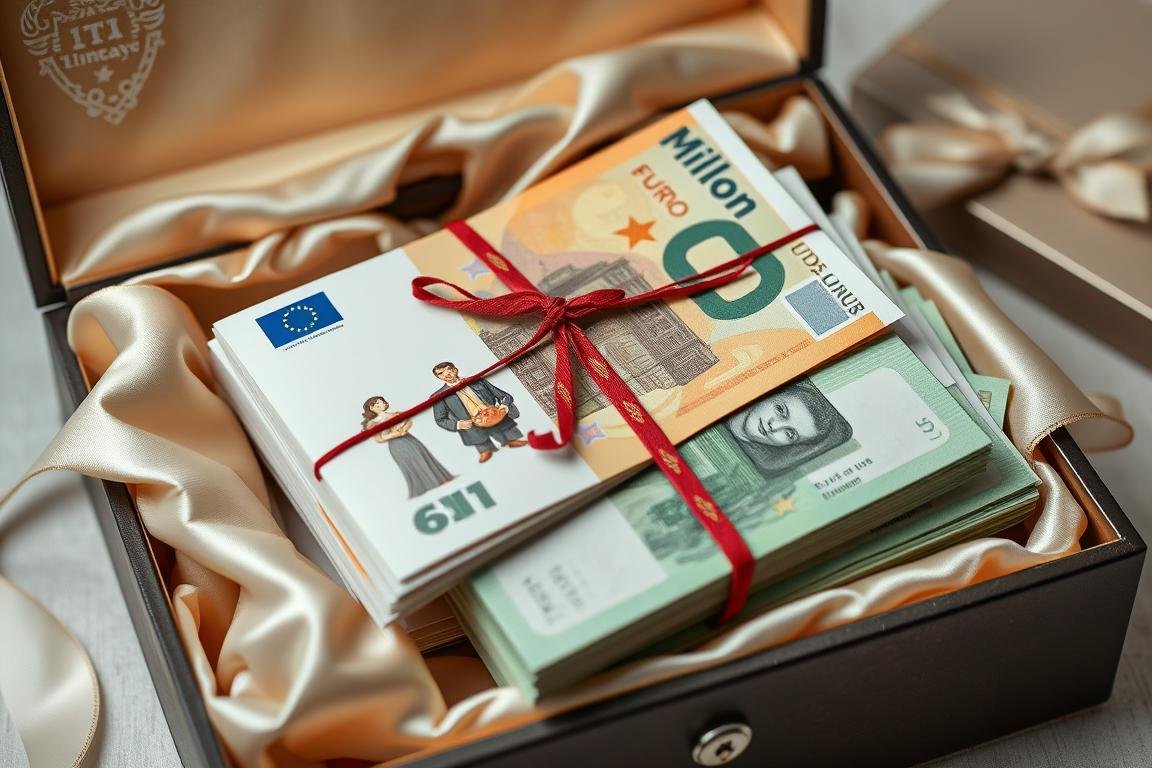 Kreative Spielgeld-Präsentation für Geldgeschenk Hochzeit 1 Million