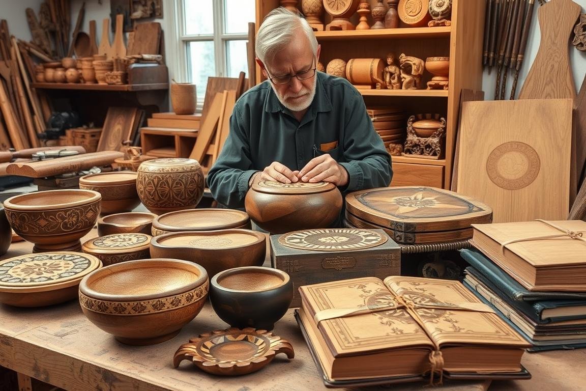 Kunstvolle Holzarbeiten von Handwerkern als Inspiration für Geldgeschenke