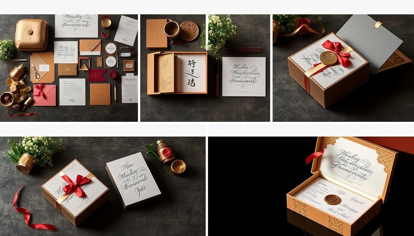Luxuriöse Geldgeschenk-Box mit Kalligrafie für Hochzeiten Luxuriöse Geldgeschenk-Box mit Kalligrafie für Hochzeiten