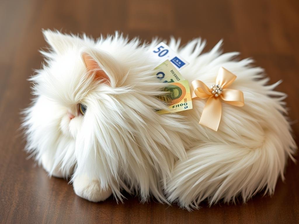 Luxuriöses Perserkatzen-Geldgeschenk mit flauschigen Texturen