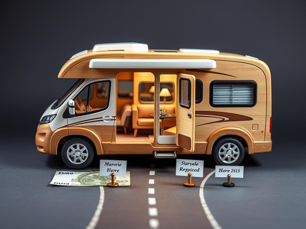 Luxuriöses Wohnmobil Geldgeschenk für Hochzeit mit detaillierter Innenausstattung