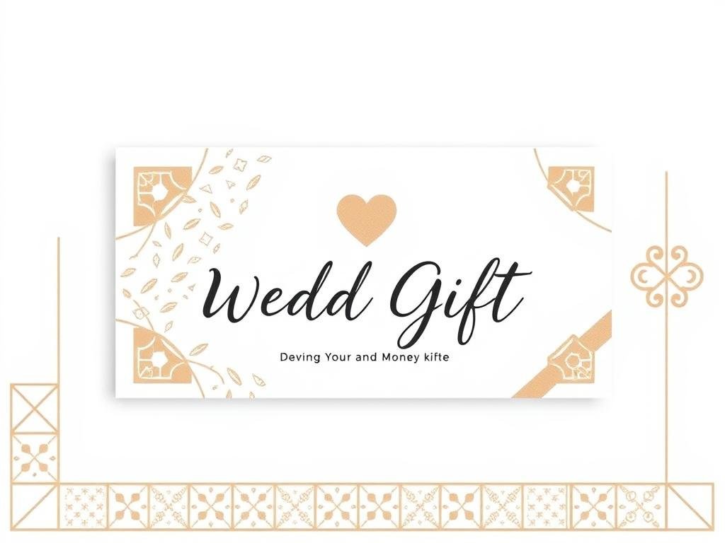 Moderne Geldgeschenk Hochzeit Vorlage mit geometrischen Mustern