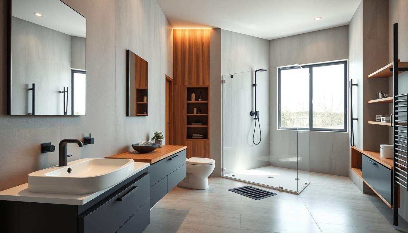 Moderne Sanitärelemente im Badezimmer