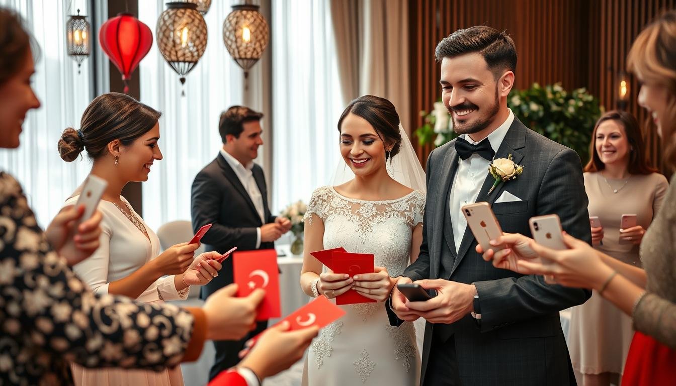 Moderne multikulturelle Hochzeit mit Geldgeschenk türkische Hochzeit Traditionen in Deutschland
