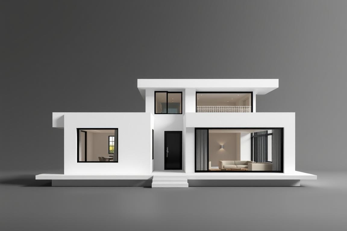 Modernes Architektenhaus als Geldgeschenk Hochzeit Hausbau