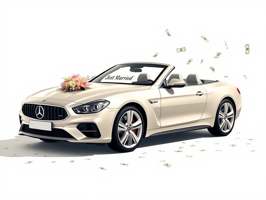 Modernes Auto Geldgeschenk Hochzeit Druckvorlage mit Cabriolet