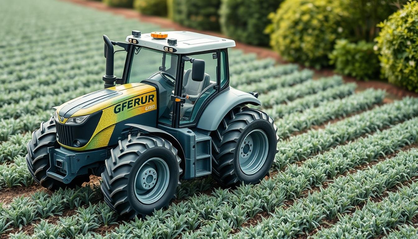 Modernes Landwirtschaft Geldgeschenk mit Präzisionstechnik-Elementen