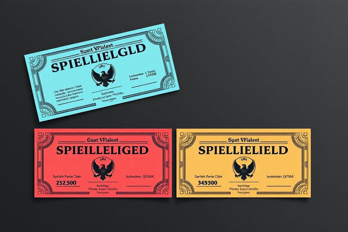 Monopoly-ähnliches Spielgeld in verschiedenen Farben und Werten für Brettspiele Monopoly-ähnliches Spielgeld in verschiedenen Farben und Werten für Brettspiele