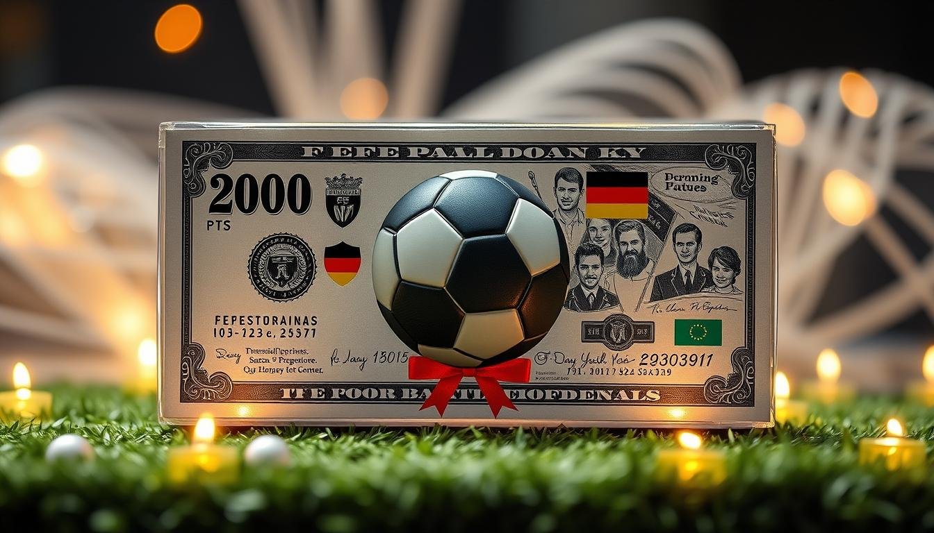 Perfekt gestaltetes Fußball-Geldgeschenk für eine Hochzeit