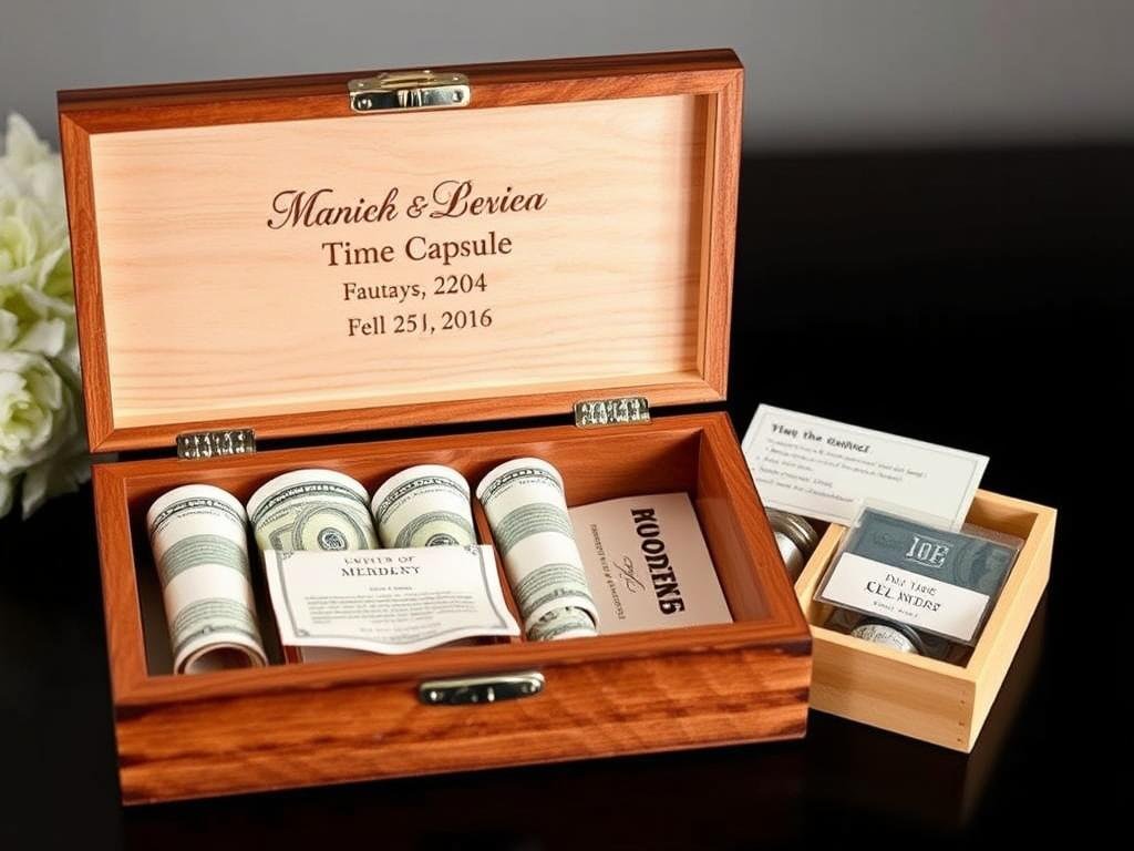Personalisierte Erinnerungsbox mit Zeitkapsel als Hochzeitsgeschenk