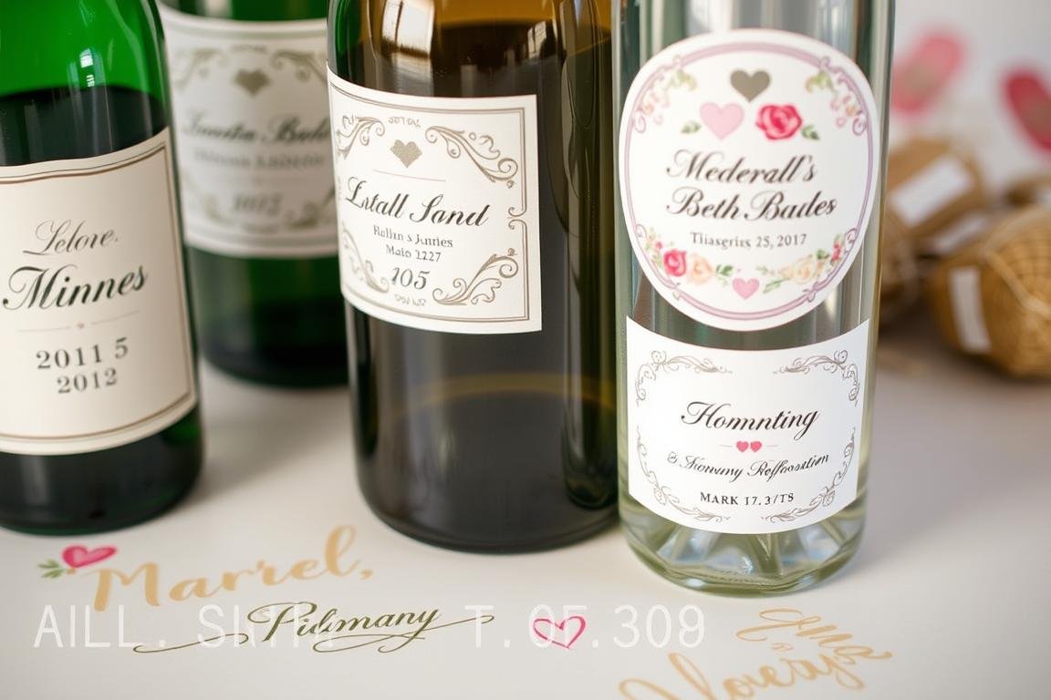 Personalisierte Etiketten für Flasche Geldgeschenk Hochzeit