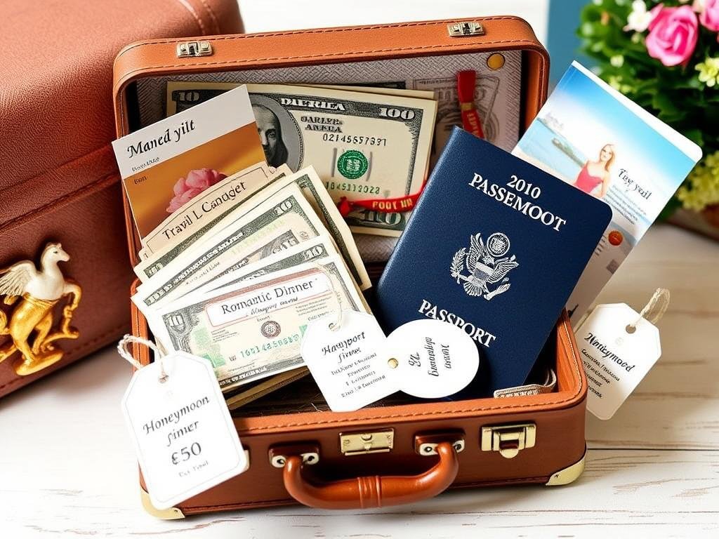 Personalisierte Reisekasse für Flitterwochen als Hochzeitsgeschenk