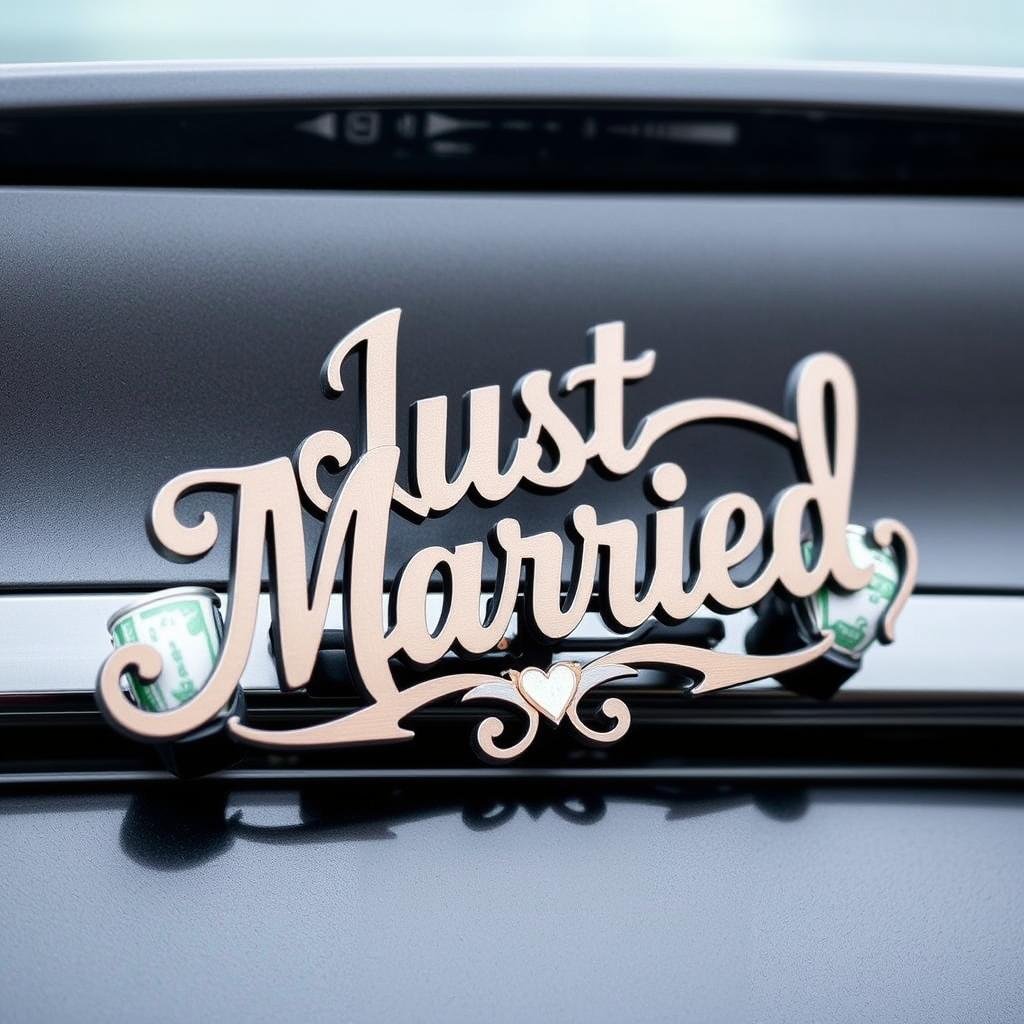 Personalisiertes Metall Just Married Auto mit Geldscheindosen