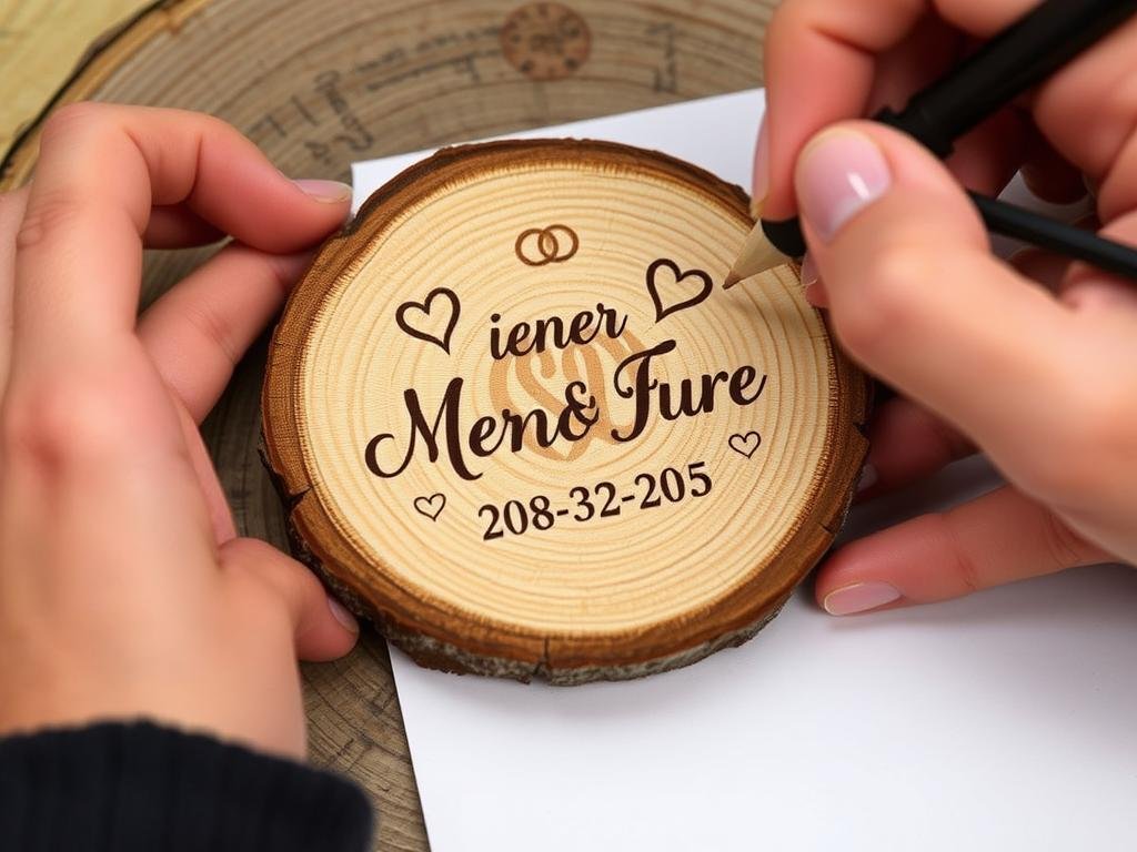 Personalisierung einer Holzscheibe mit Brandmalerei für Geldgeschenk Hochzeit Holz Personalisierung einer Holzscheibe mit Brandmalerei für Geldgeschenk Hochzeit Holz