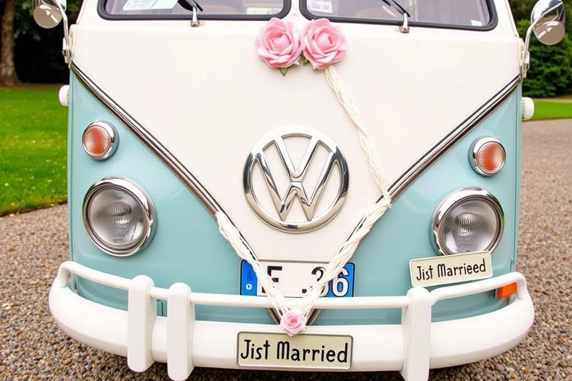 Personalisierungsideen für VW Bus Geldgeschenke mit Hochzeitsmotiven