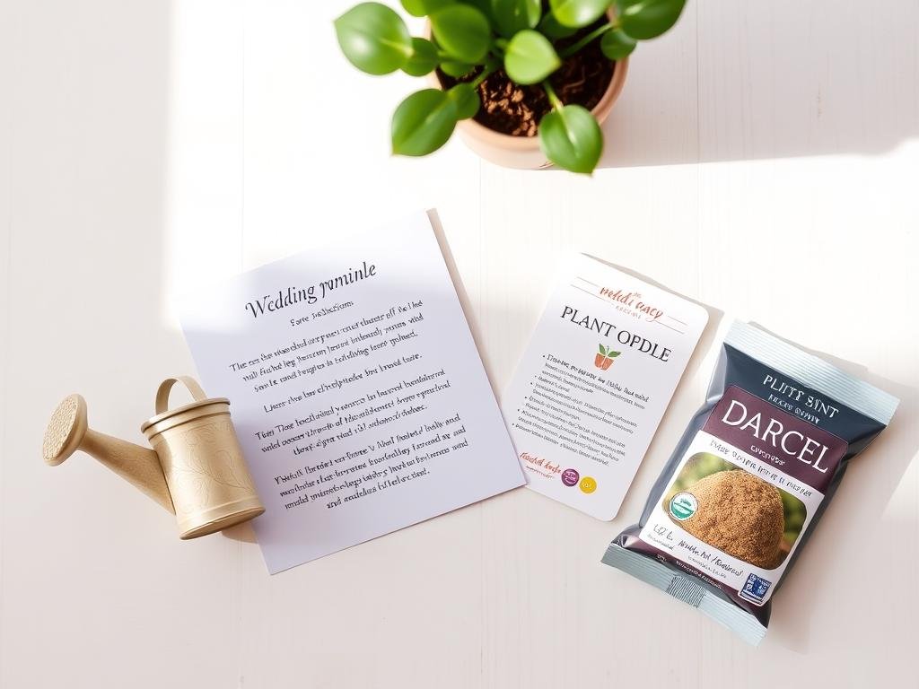Pflegeanleitung für Hochzeitsbaum Geldgeschenk mit Gießkanne
