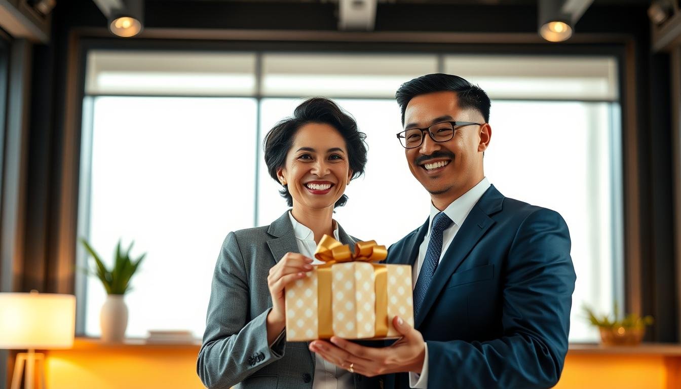 Professionelle Geschenkübergabe mit optimaler Atmosphäre