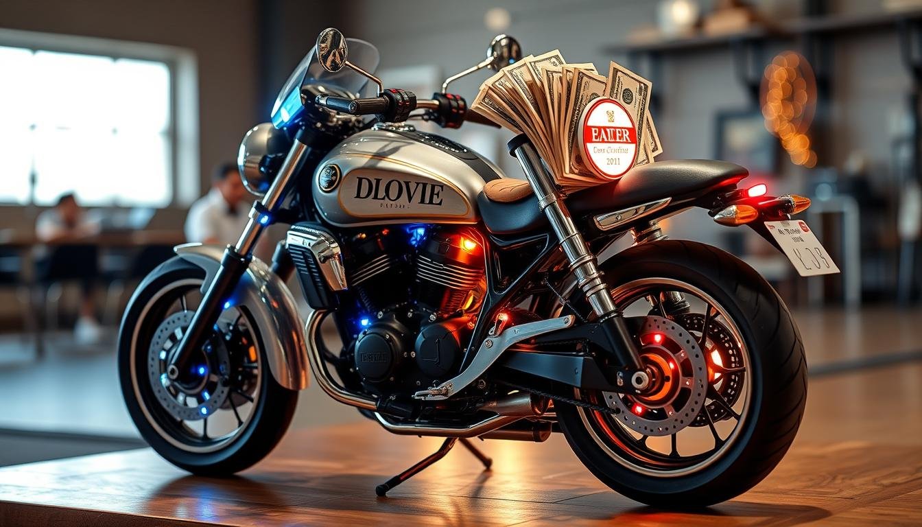 Professionelles Geldgeschenk Hochzeit Motorrad mit Details